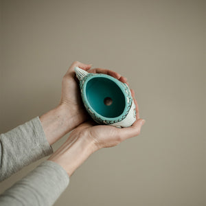 Blue Fish Planter and Baby Blue Fisher Planter