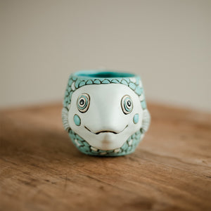 Blue Fish Planter and Baby Blue Fisher Planter