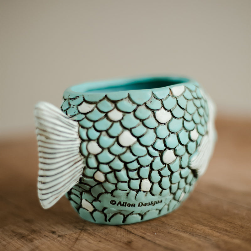 Blue Fish Planter and Baby Blue Fisher Planter